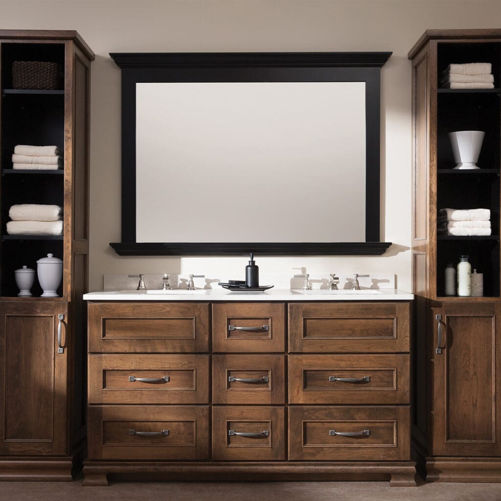 Dura Supreme Dark Wood Bathroom Cabinets SQ