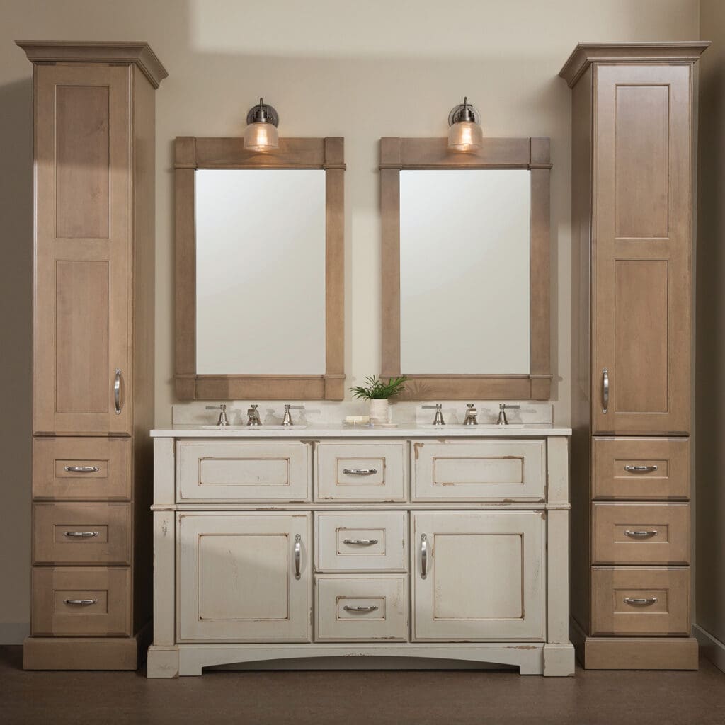 Dura Supreme Light & Off White Bath Cabinet SQ