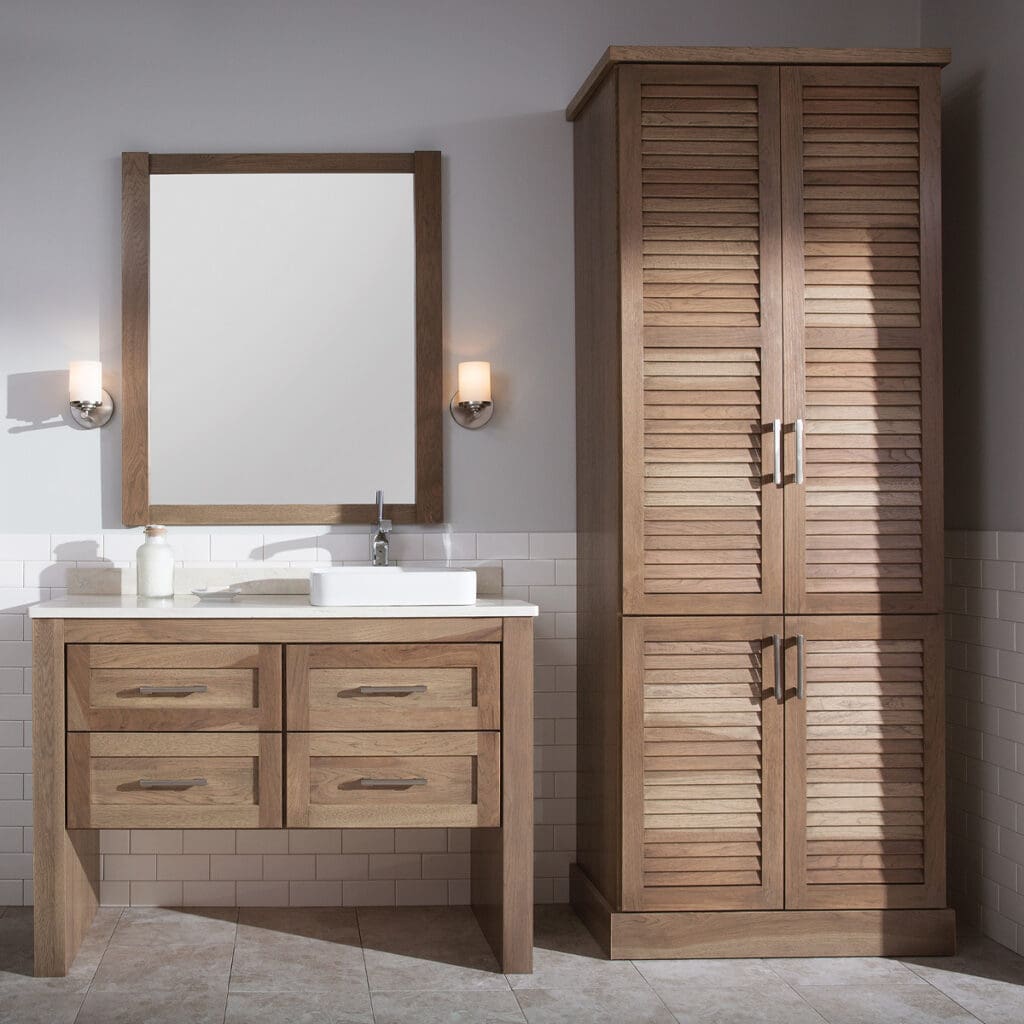 Dura Supreme Light Wood Offset Bath Cabinet SQ