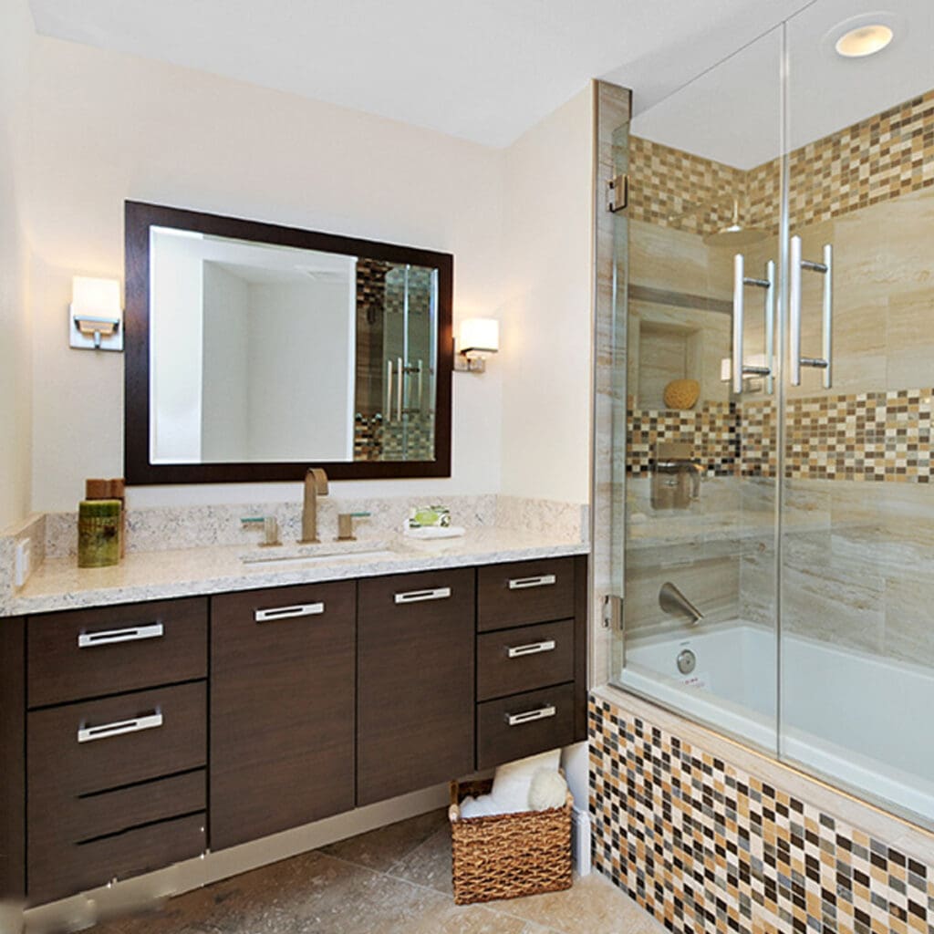 Omega Contemporary Walnut Bathroom