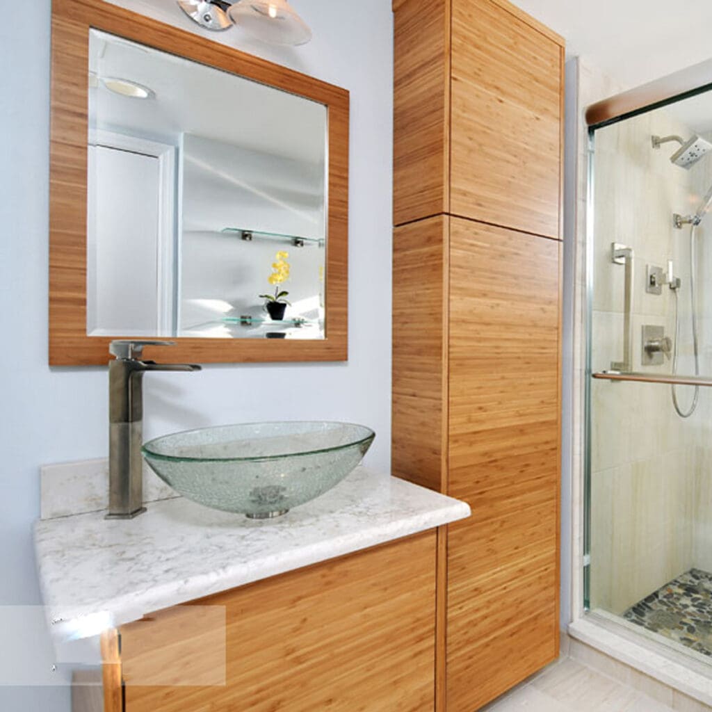 Omega Nautral Bamboo Bathroom Cabinets