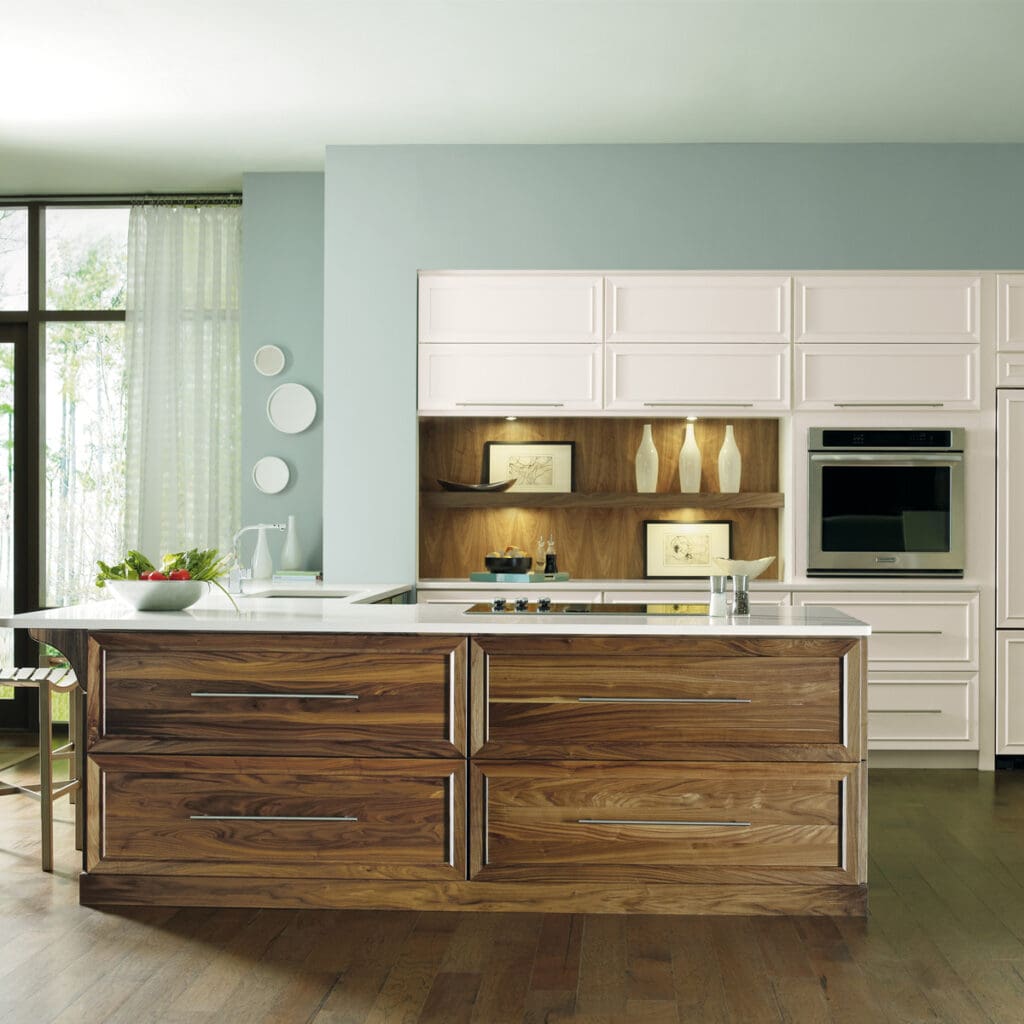 Omega Teal & Wood Kitchen Cabinets 2