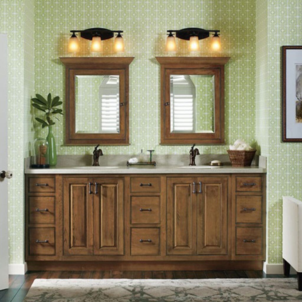 Omega Traditional Cherry Bathroom Cabinet Sage