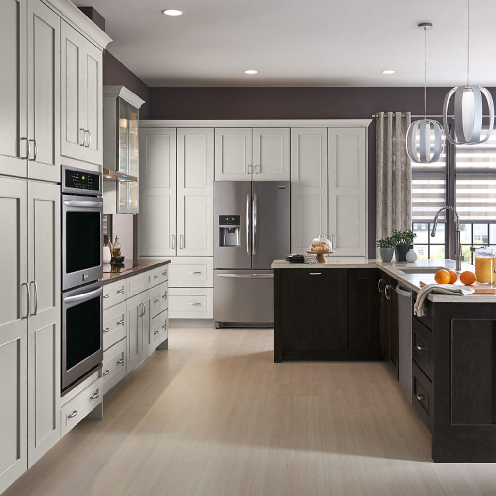 Yorktowne Light Grey & Black Transitional Kitchen SQ