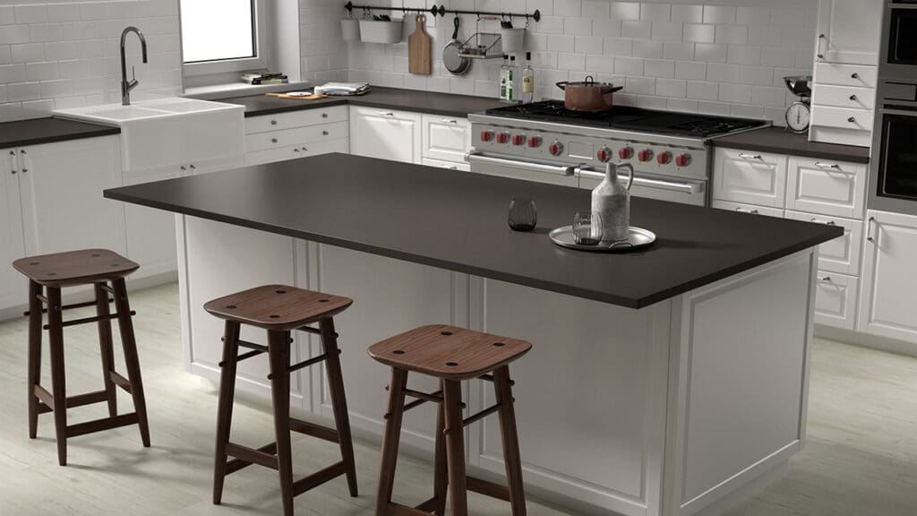 LX Hausys Viatera Dark Brown Kitchen Tops Hor